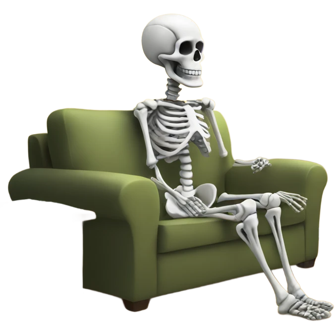 Skeleton watching tv emoji