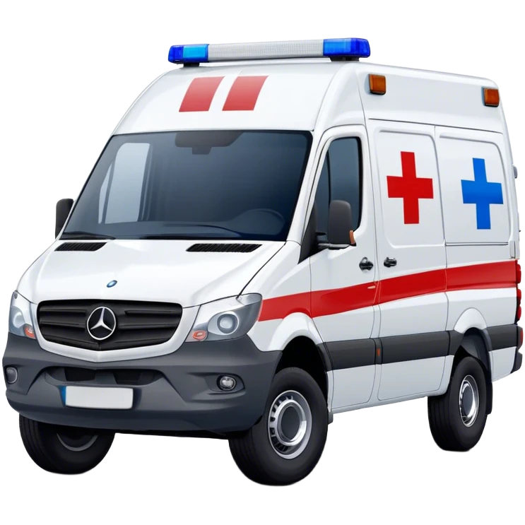 Ambulance - Mercedes-Benz Sprinter (Model Year: 2018) (Iconic Colour: White with red and blue markings) emoji