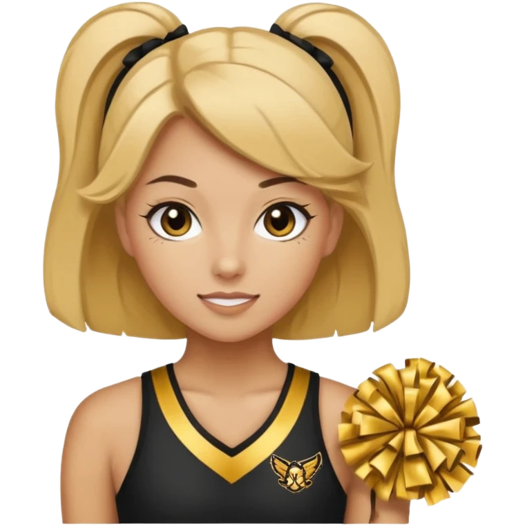 Cheerleading black and gold  emoji