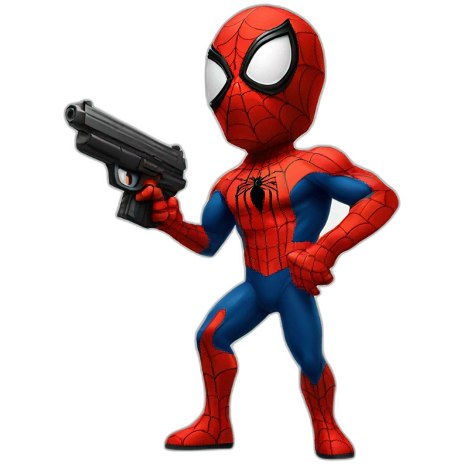 Spiderman avec un gun emoji