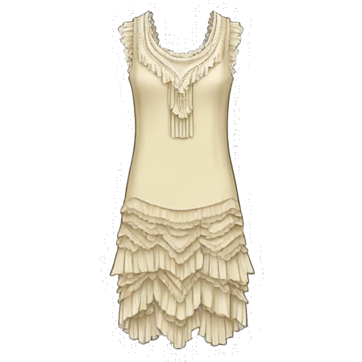 1920s frilly drop waist flapper dress  emoji
