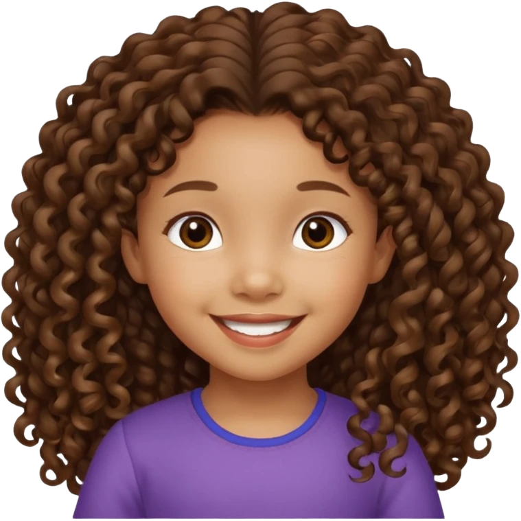 5 year old blasian girl with long brown curly hair emoji