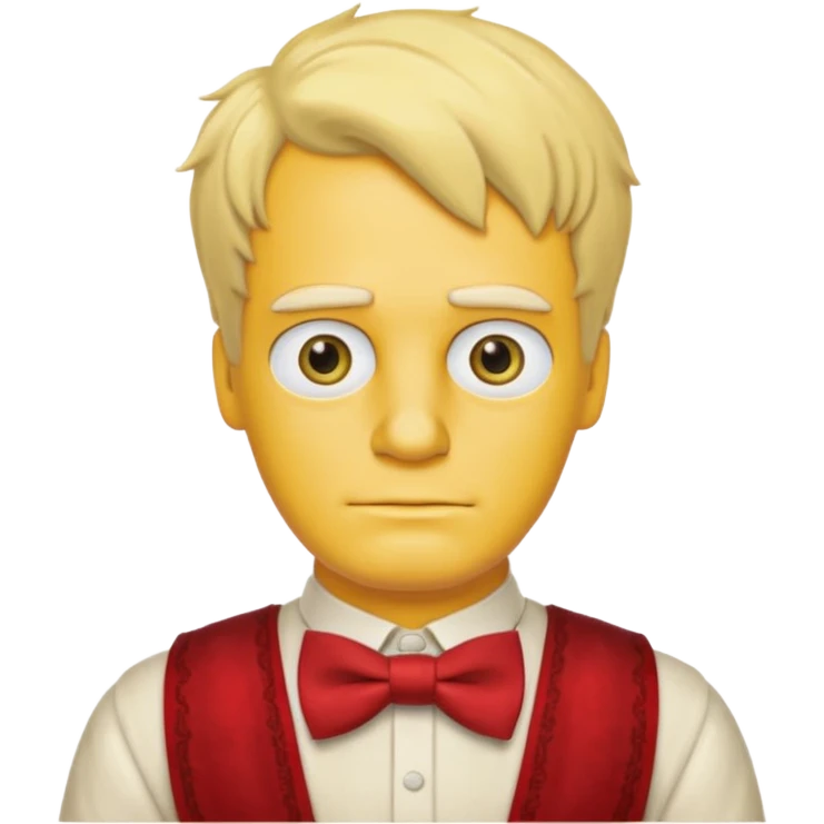 simpson guy, wearing Roman ancient custome, red bow tie emoji