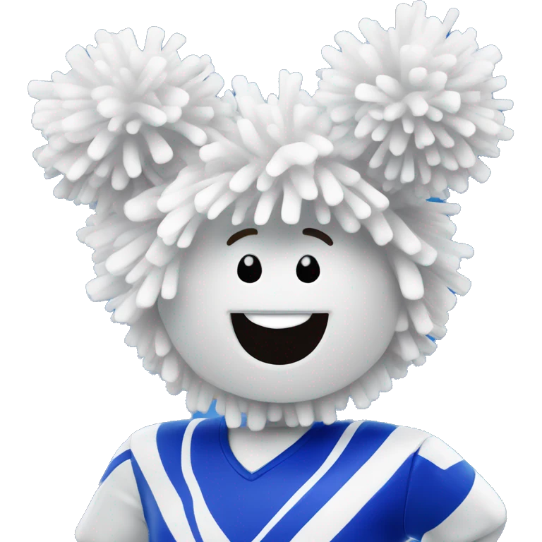 royal blue and white cheer Pom poms emoji