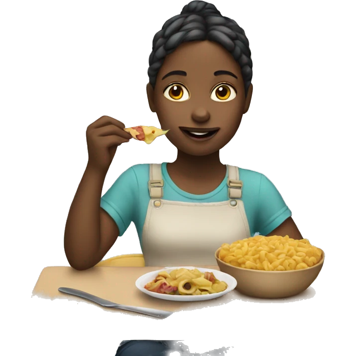 Girl eating  emoji