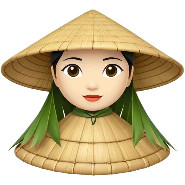 ​Cinematic Realistic Traditional Vietnamese Nón Lá, depicted as a delicately crafted conical hat made of bamboo and palm leaves with subtle texture and natural wear, evoking authentic cultural heritage, please show the hat only emoji