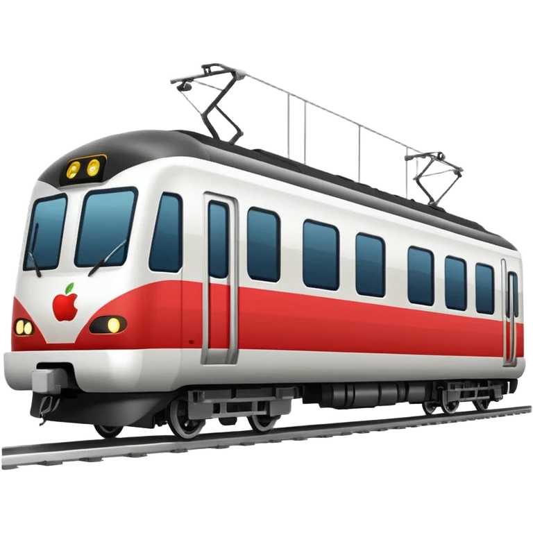 modern passenger train, white color, apple emoji style emoji