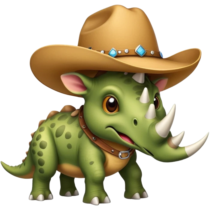 Triceratops cowboy hat emoji