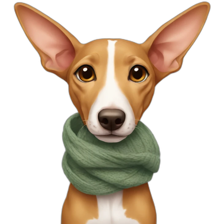 Podenco with scarf emoji