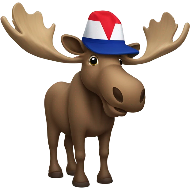 A moose with a beret and a French flag emoji