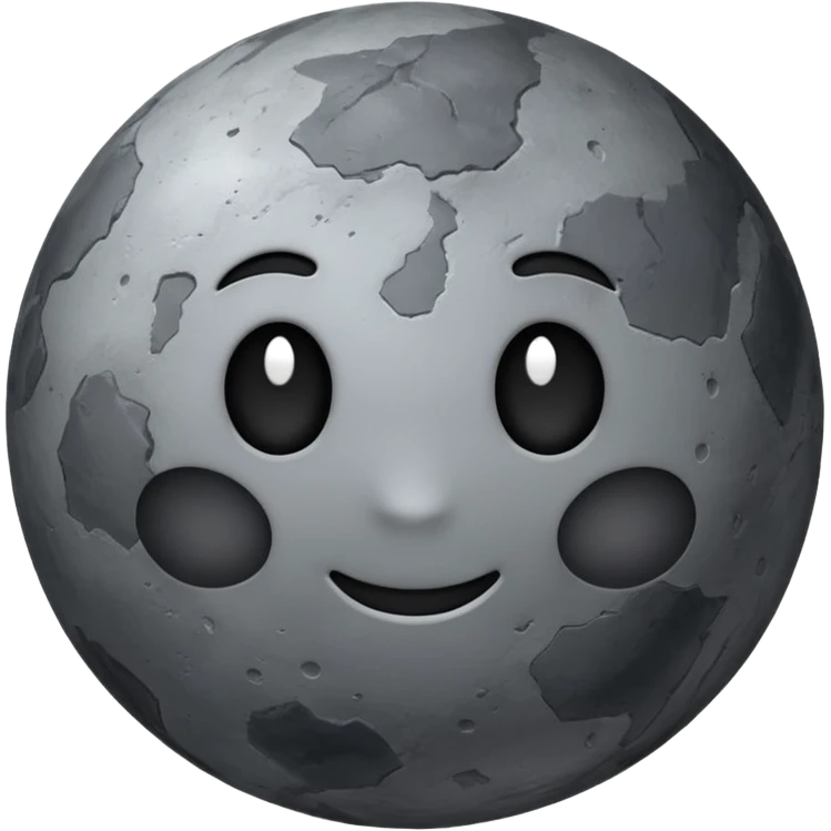 planet Mercury as a round, rocky gray ball with a slightly uneven stony surface, soft transitions between light and dark gray, emoji style, smoother overall look emoji