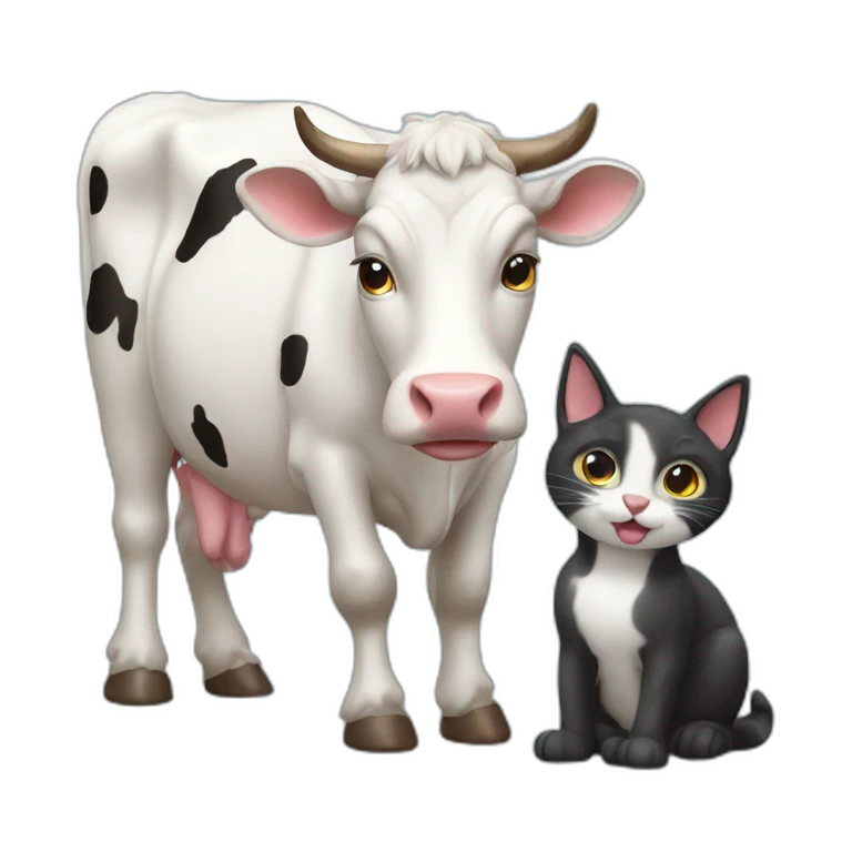 Cow and a cat emoji