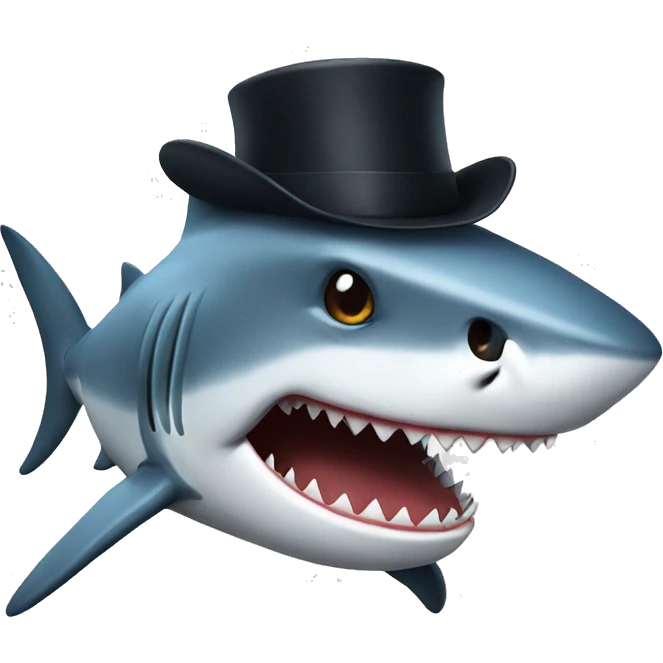 shark with tophat emoji