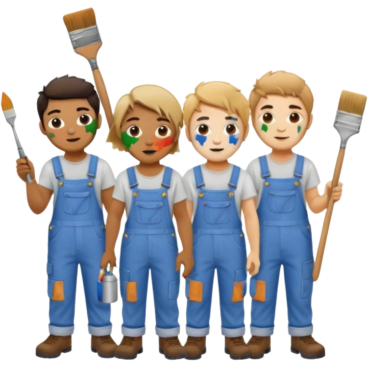 Painters with Paint Stained Faces emoji