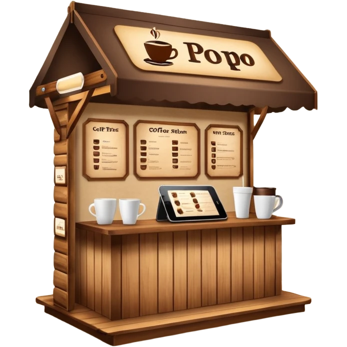 Coffee pop up stand booth emoji