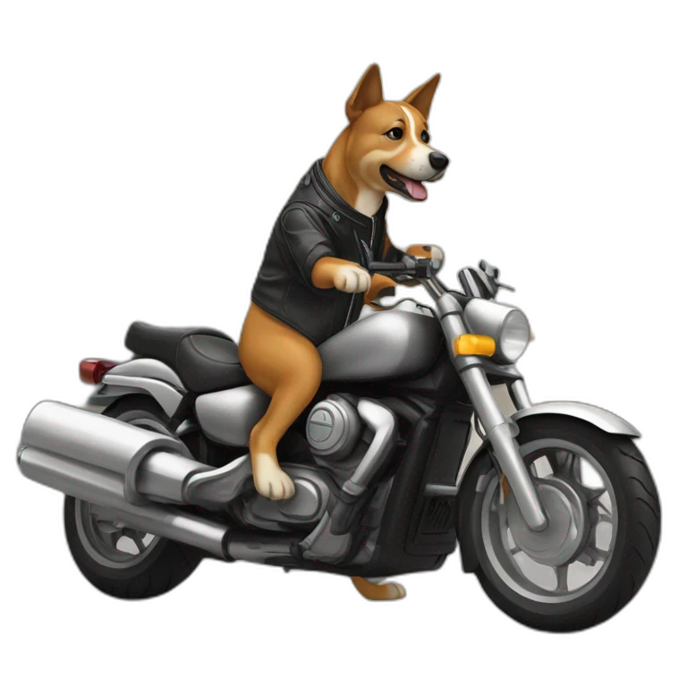 Chien sur une moto emoji