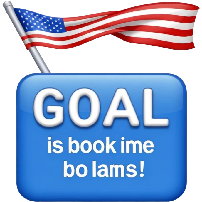 Goal label american style emoji