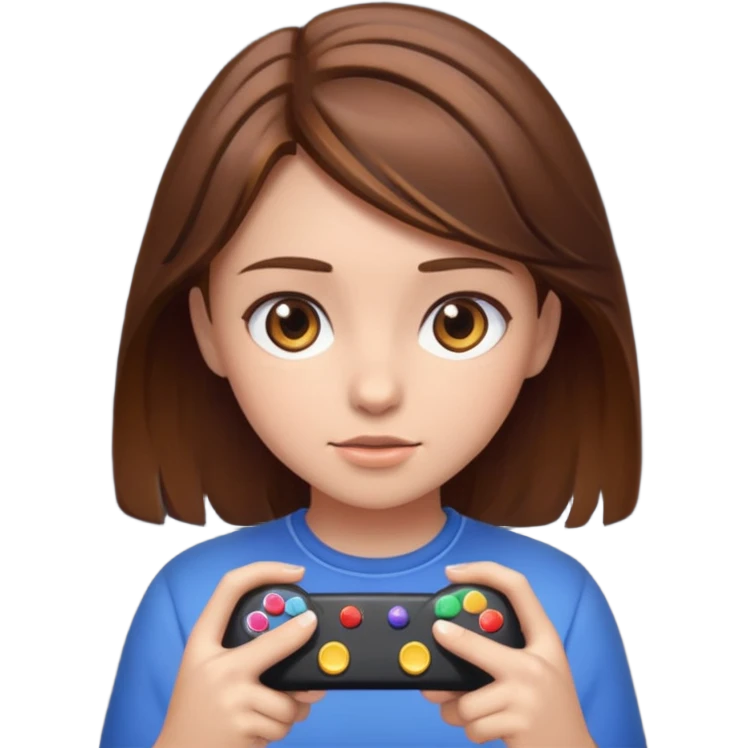 Brown hair Girl playing game emoji