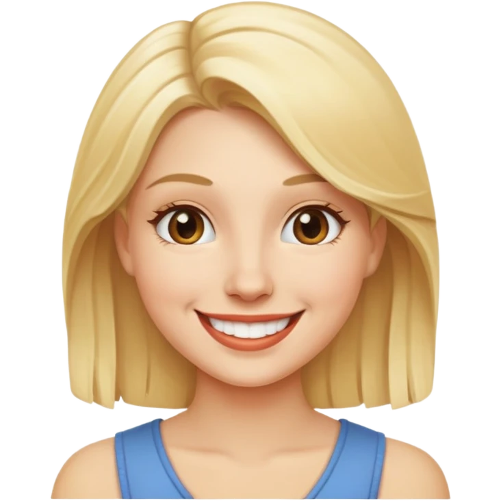 Naked blonde smiling emoji