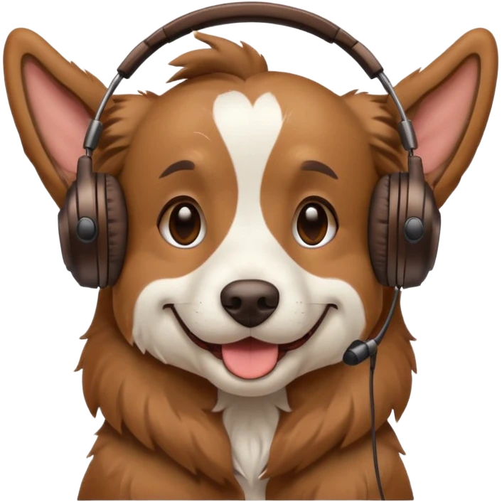 dog wearing headphones emoji