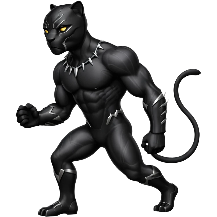 Black panther walking impassive emoji