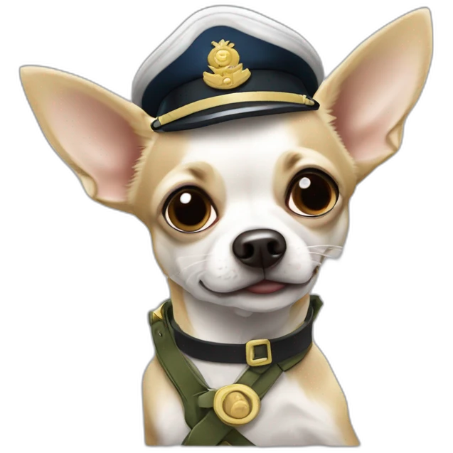 Chihuahua blanc poilu à taché emoji