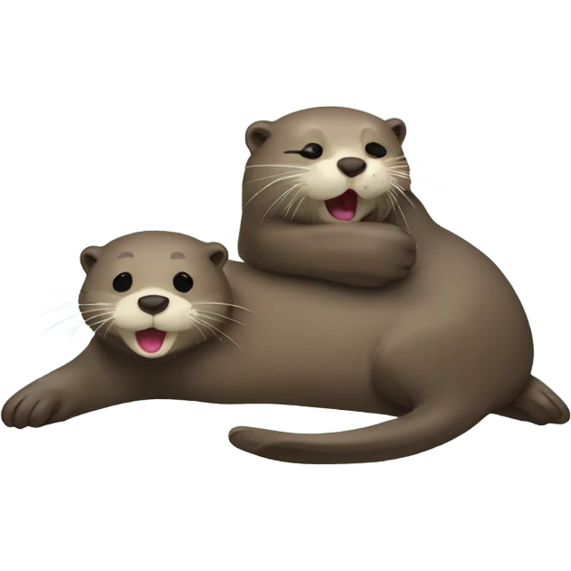Otter being woken up by an otter emoji