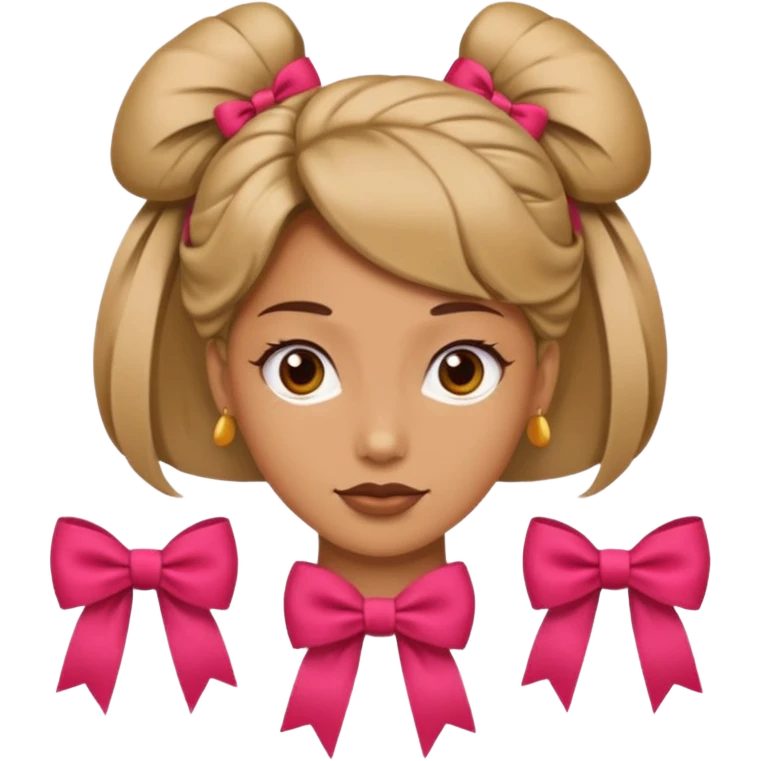 women with neckBow, different hair style. emoji