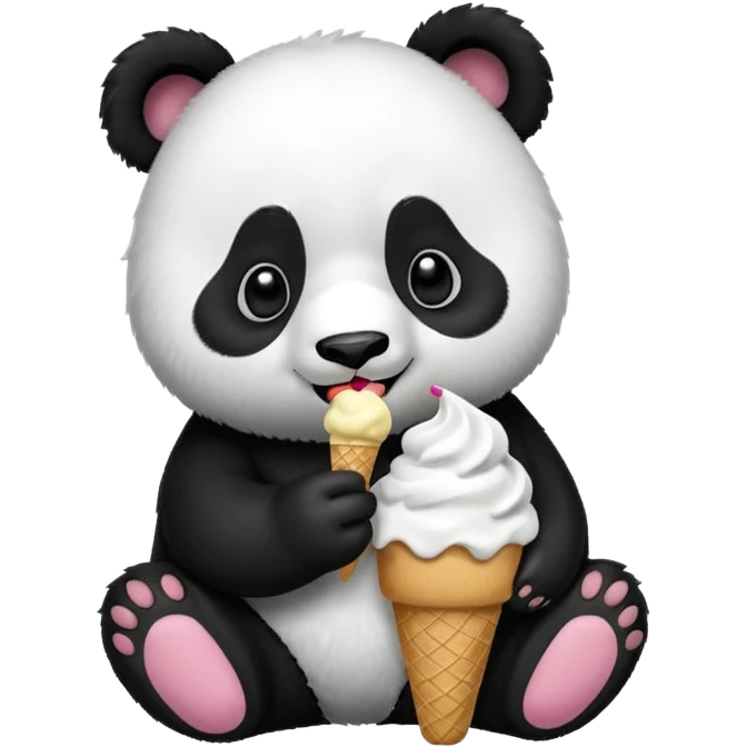 Panda eating ice cream emoji