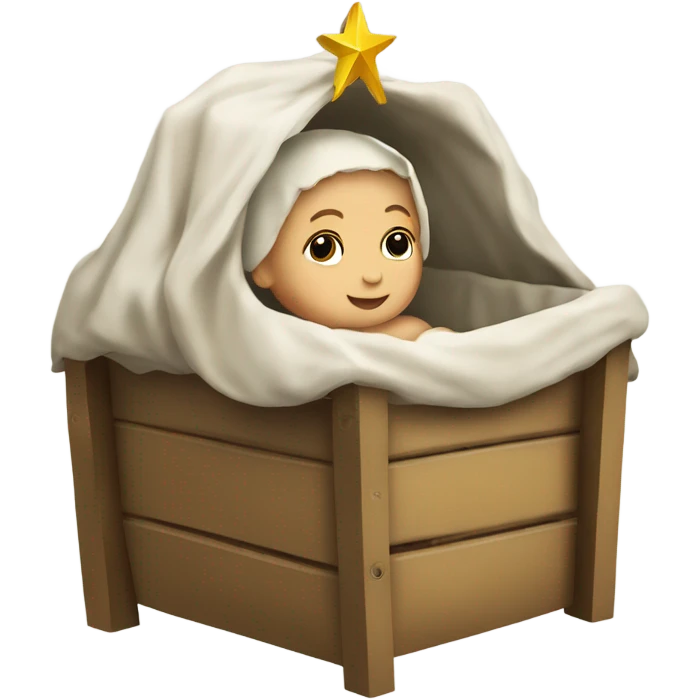 Baby Jesus in a manger emoji
