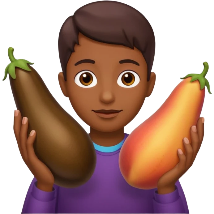 Weird emoji with eggplant and peaches emoji