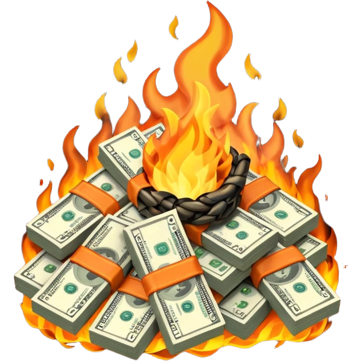 burning money emoji