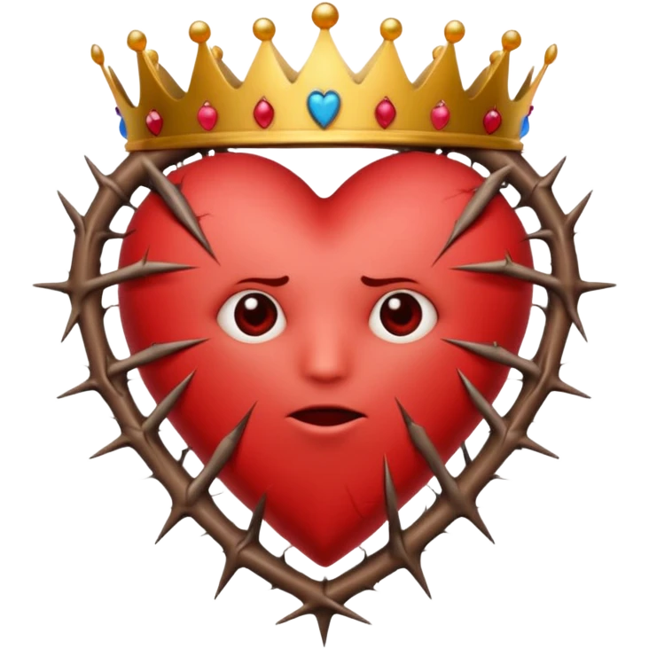 Around the heart  Crown thorns emoji