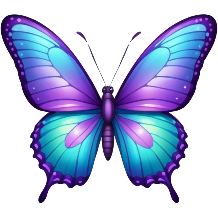 glitter purple and cian buttlerfly emoji