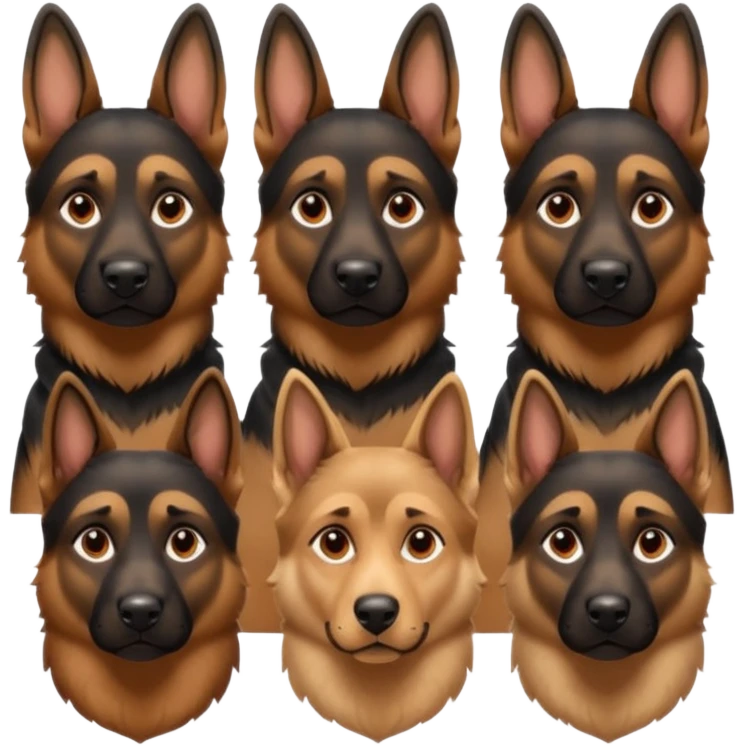 three german sheperds heads only emoji