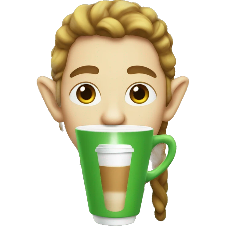 elf drinking latte emoji
