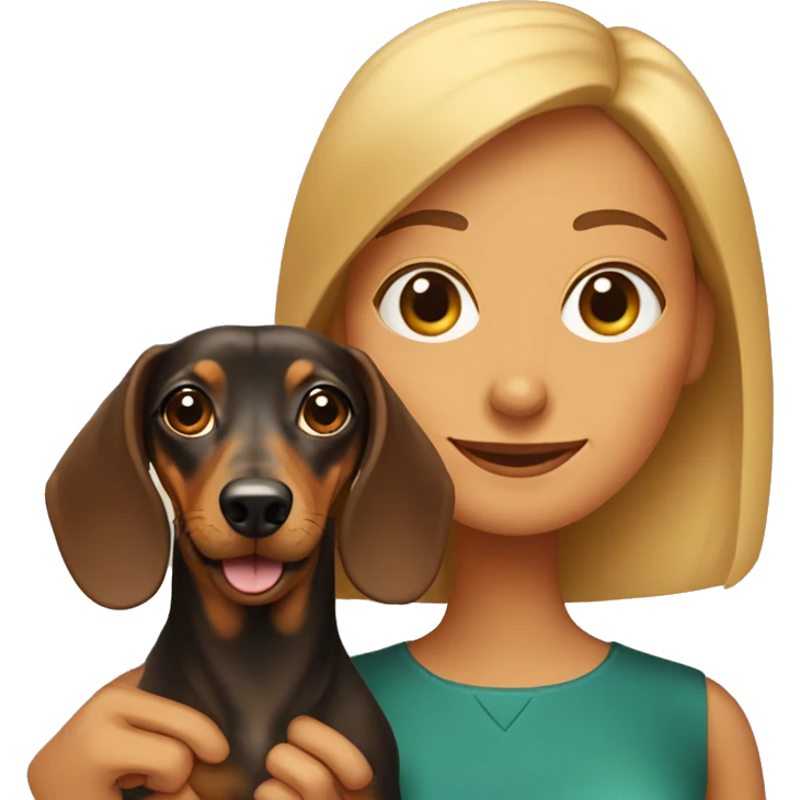 dachshund and woman emoji
