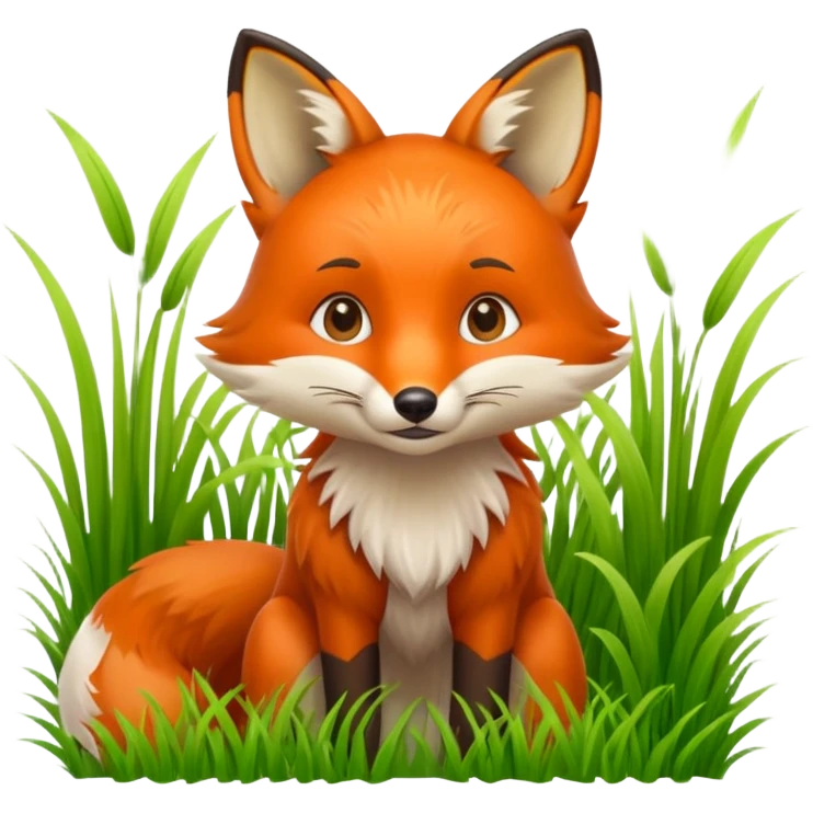 A curious fox peeking from behind tall grass.









































 emoji