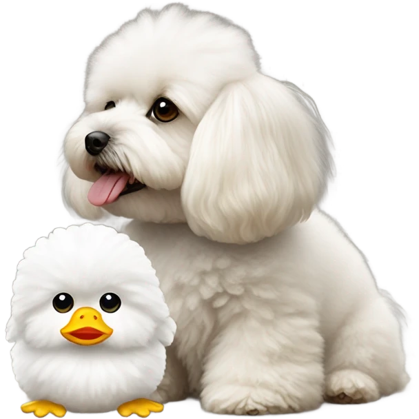 Maltipoo with white toy duck emoji