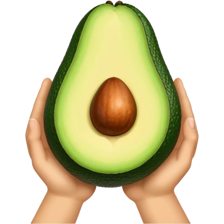 hands holding a big avocado emoji