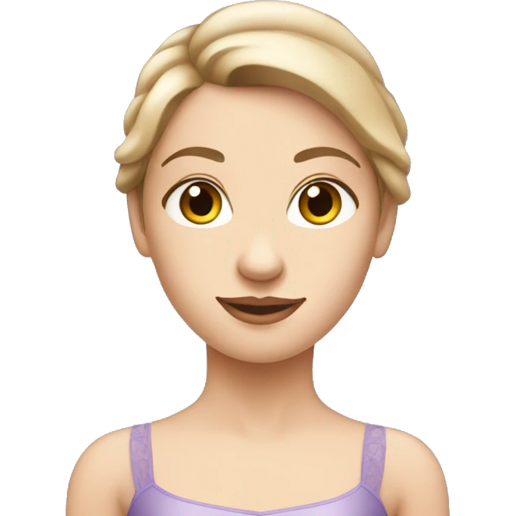 Caucasian ballerina in purple emoji