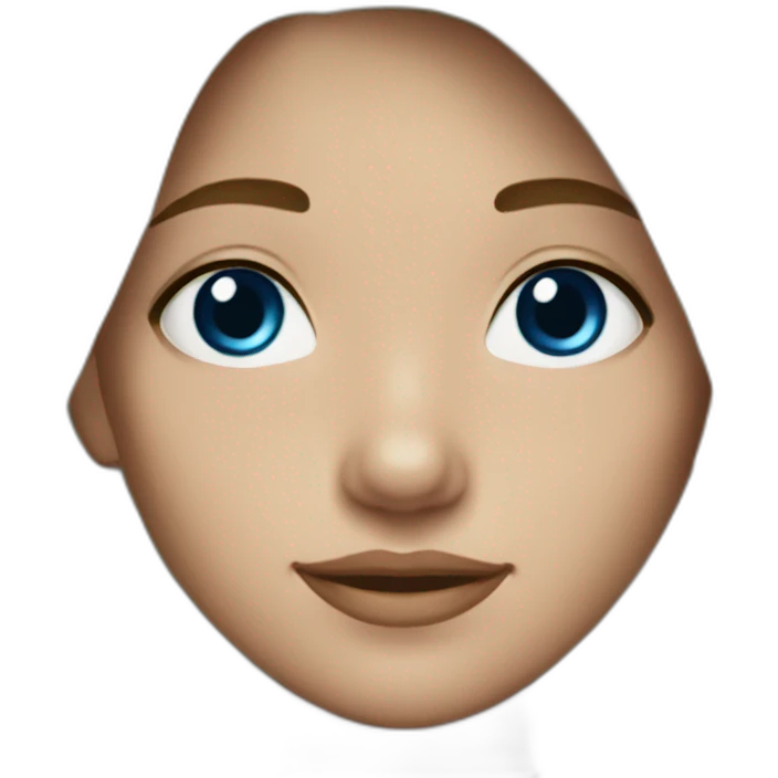 Andella girl blue hair smooth White skin long hair light brown eyes emoji