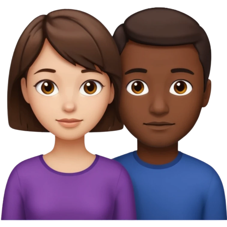 Girl with short brown hair with brown man emoji