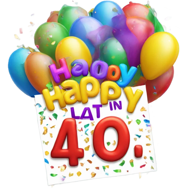 Sign that says happy last day in your 40s emoji