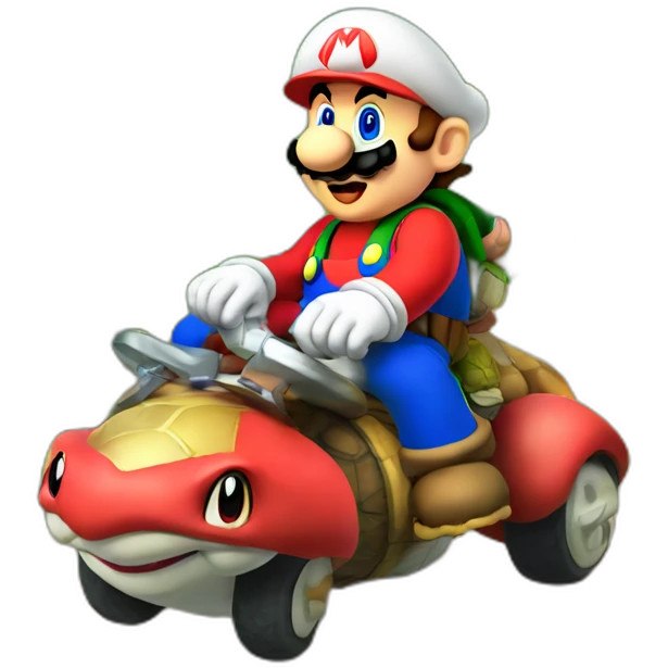 Super Mario riding on Koopa emoji