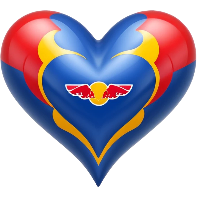 adentro de un corazon quiero un carro de Formula 1 estilo RedBull, quiero que el monoplaza este dentro de un corazon emoji