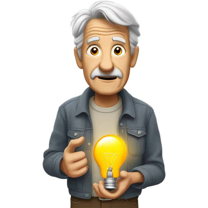 Old man stealing a lightbulb  emoji