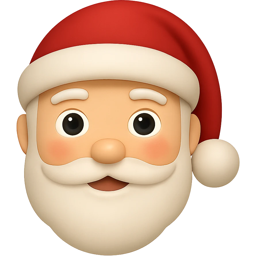 Christmas santa claus emoji, remove background emoji