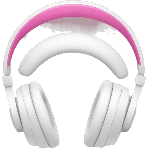 White headphones with pink bows emoji