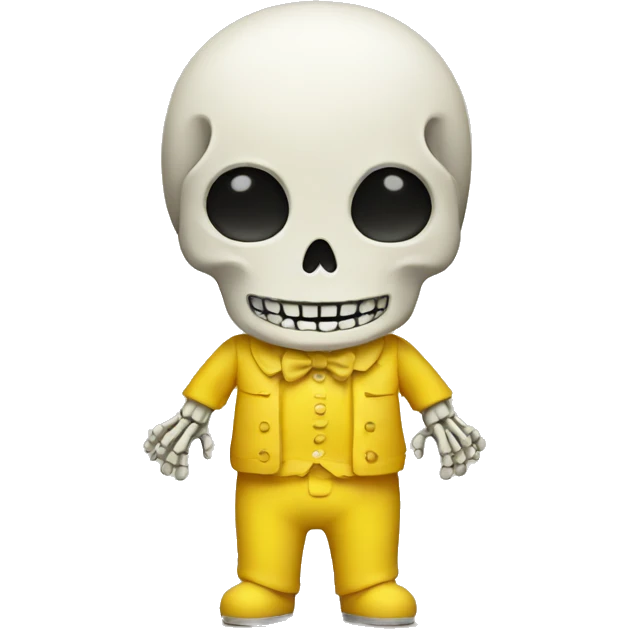 A Skeleton wearing yellow clothes emoji